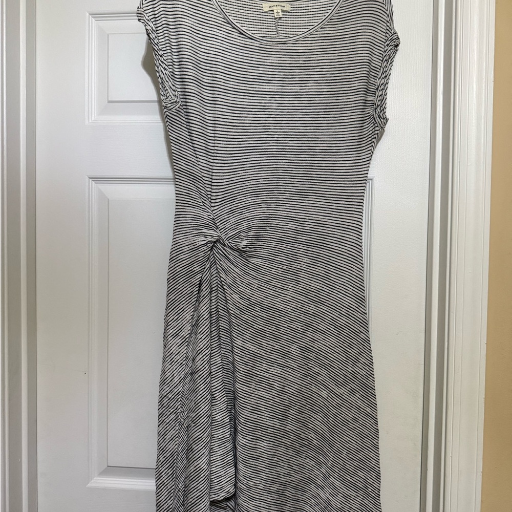 Max Studio Black and White Striped Asymmetrical Twist Dress- READ ABOUT SIZE